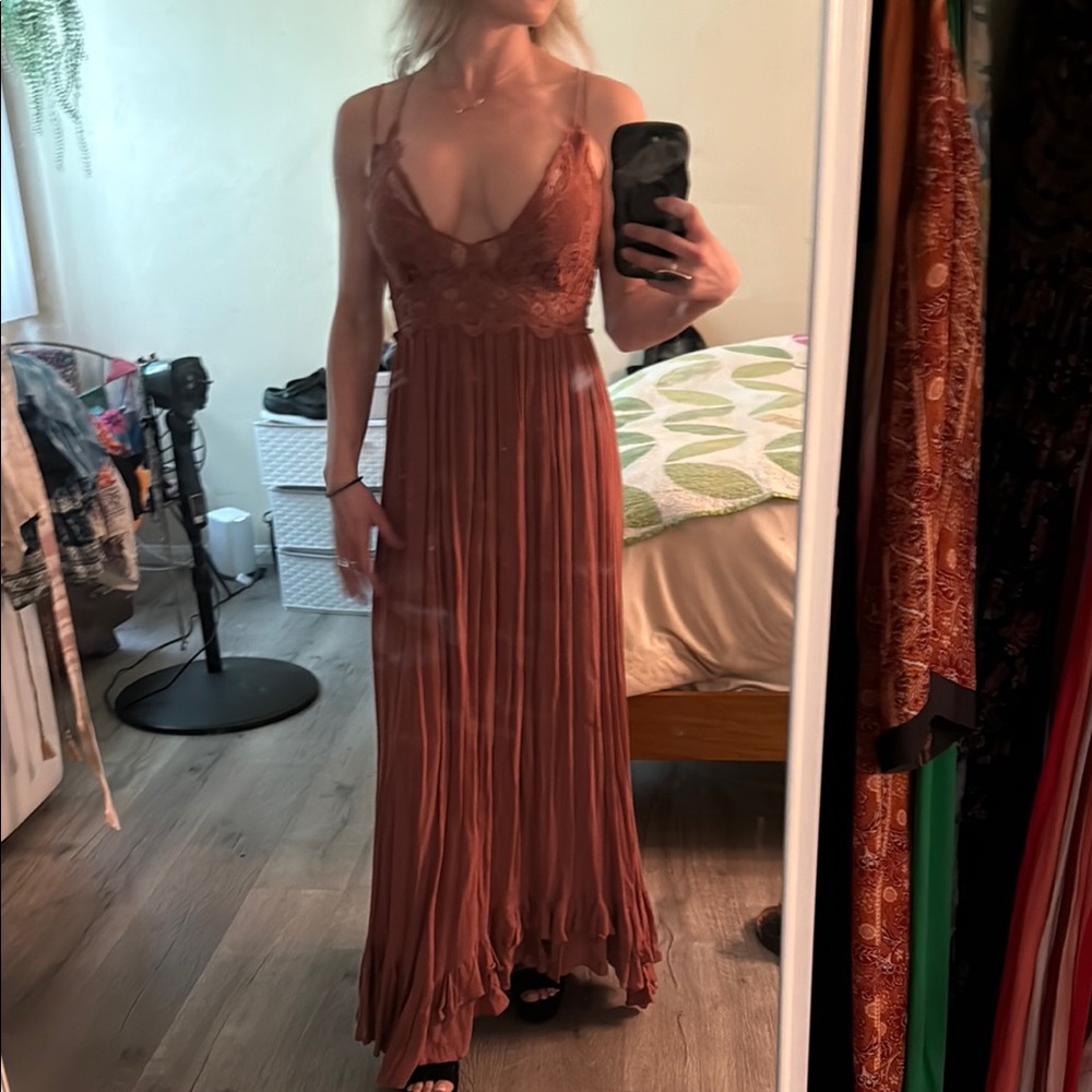 Free People Maxi Dress in Rust
